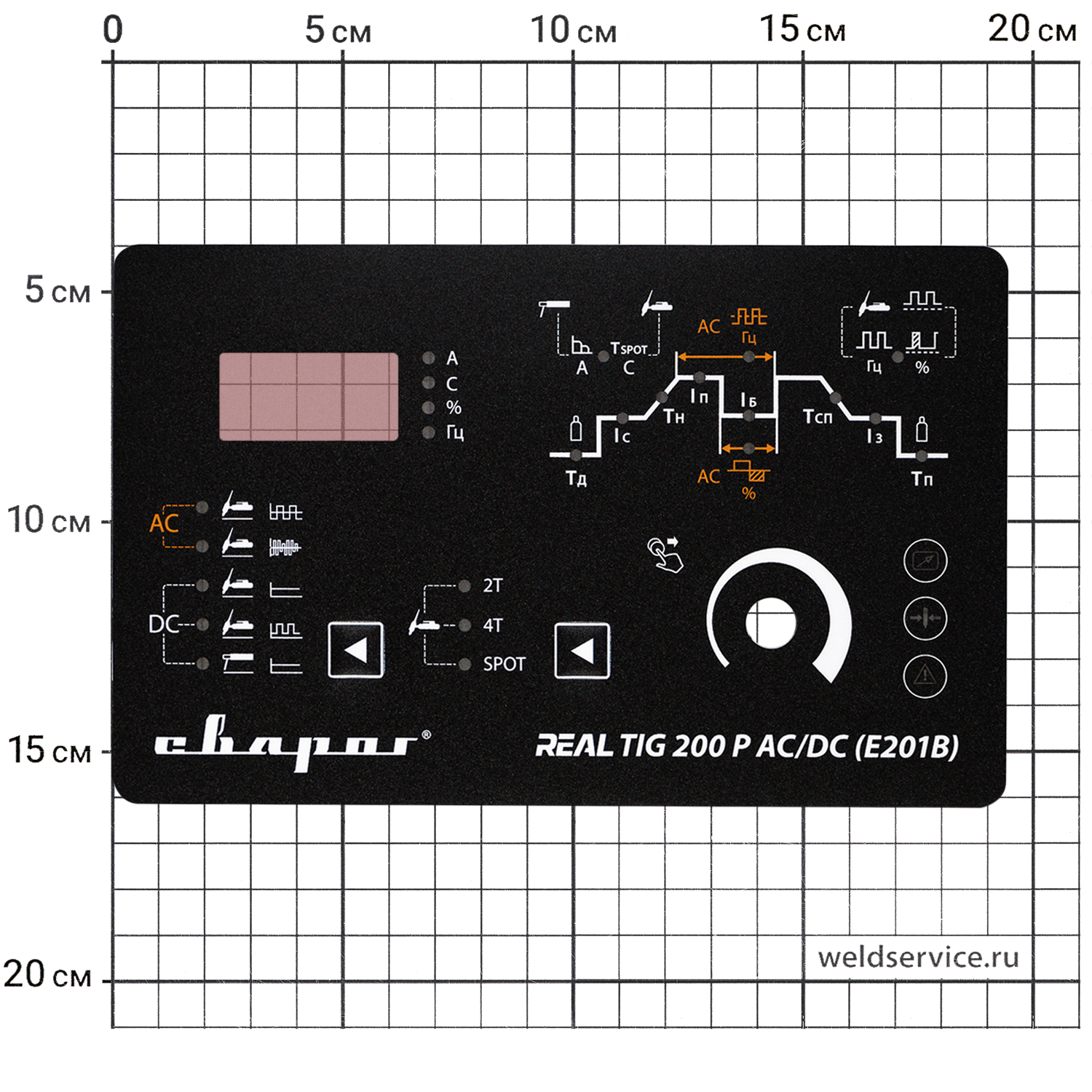 Накладка на переднюю панель REAL TIG200PAC/DC(E201B)