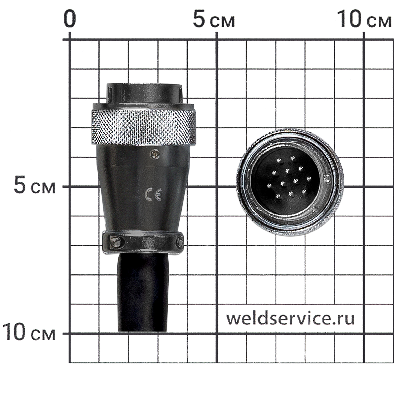 Разъём 12 pin кабельный папа (СВ)