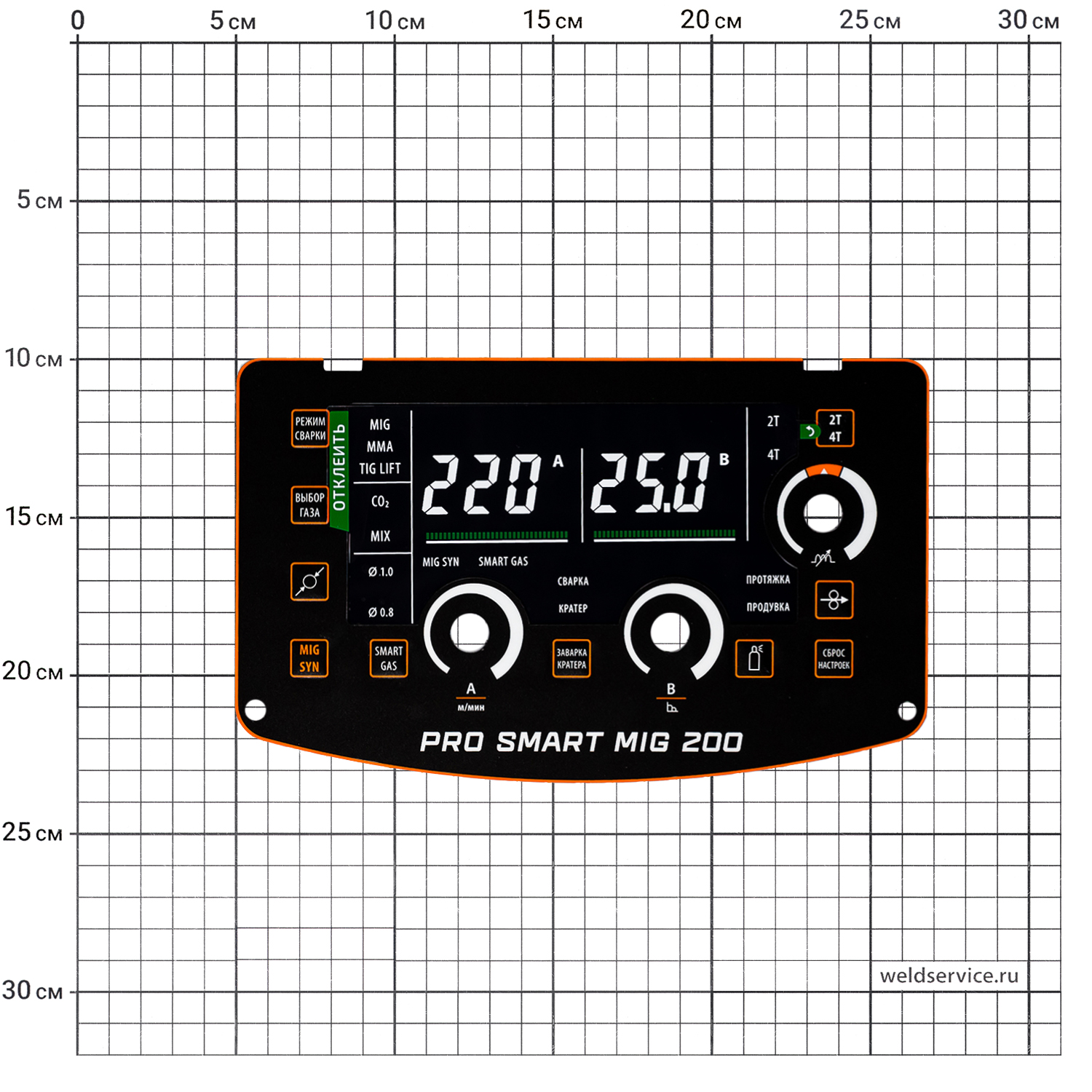 Накладка на лицевую панель PRO SMART MIG200 (N214S)