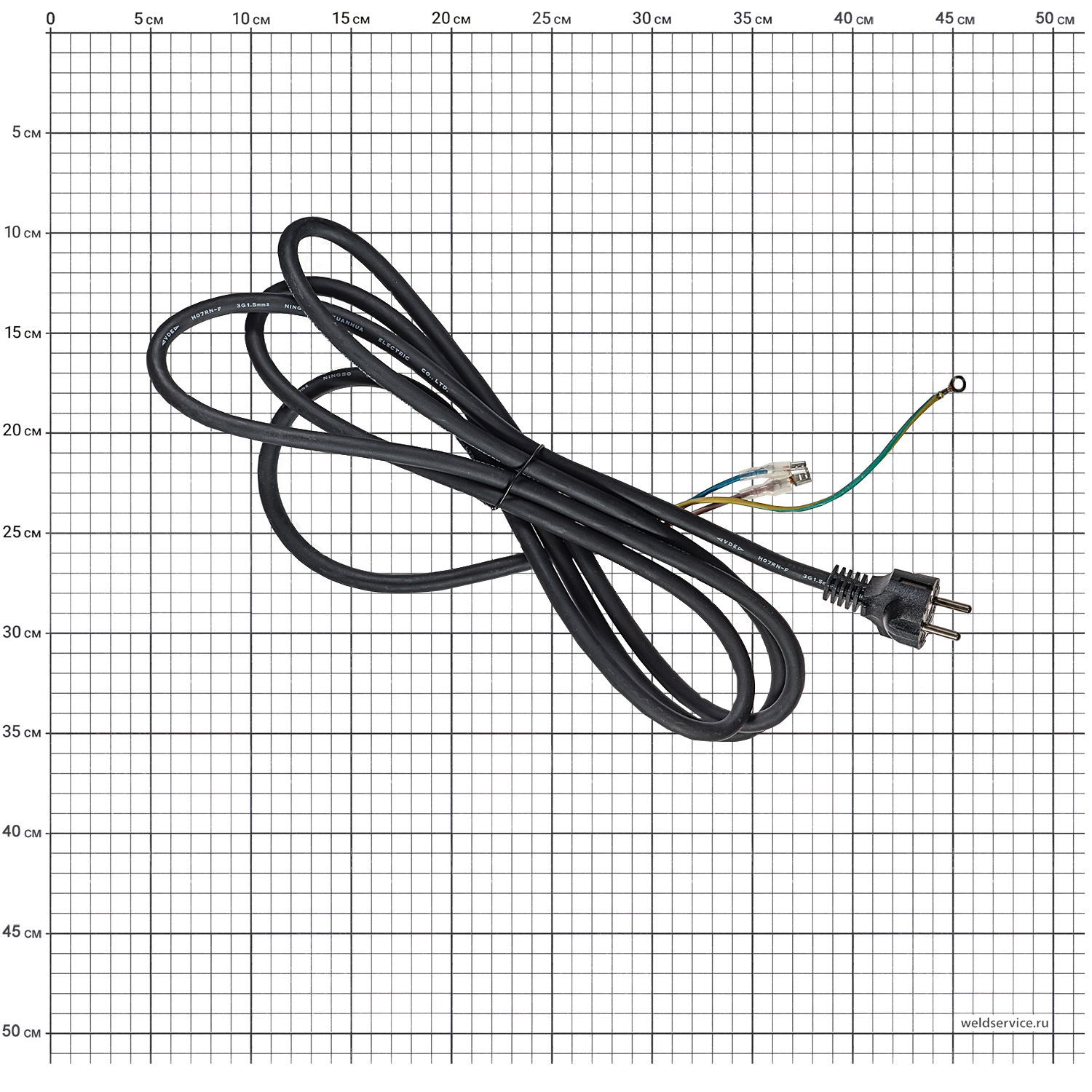 Кабель силовой с вилкой H07RN-F3*2.5mm2(2.2m)