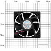 Вентилятор DC 24В 120х120х38 0.80A (800мм)